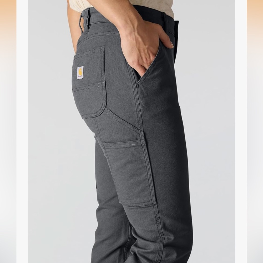 Carhartt Womens The Essential Canvas Pant Dark Gray - Picture 4 of 9